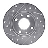 E-Line Drilled & Slotted Silver Brake Rotor, 1966-1992 Fits Multiple Makes/Models, Position: Front & Rear Right