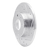 E-Line Drilled & Slotted Silver Brake Rotor, 2009-2019 Mopar, Position: Rear Right