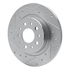 E-Line Drilled & Slotted Silver Brake Rotor, 2014-2019 Mopar, Position: Rear Left - image 1