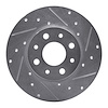 E-Line Drilled & Slotted Silver Brake Rotor, 2013-2019 Mopar, Position: Rear Right - image 1