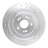 E-Line Drilled & Slotted Silver Brake Rotor, Fits Select Kia/Hyundai/Genesis, Position: Rear Right