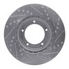 E-Line Drilled & Slotted Silver Brake Rotor, 1990-2016 Land Rover, Position: Front Left - image 3