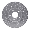 E-Line Drilled & Slotted Silver Brake Rotor, 1994-2002 Land Rover, Position: Front Right - image 1