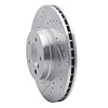 E-Line Drilled & Slotted Silver Brake Rotor, 2003-2005 Land Rover, Position: Front Left - image 1