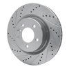 E-Line Drilled & Slotted Silver Brake Rotor, 2005-2009 Land Rover, Position: Front Left - image 3