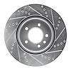 E-Line Drilled & Slotted Silver Brake Rotor, 2005-2007 Land Rover, Position: Front Left - image 1