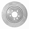 E-Line Drilled & Slotted Silver Brake Rotor, 2010-2013 Land Rover, Position: Rear Left - image 1