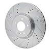 E-Line Drilled & Slotted Silver Brake Rotor, 2010-2017 Land Rover, Position: Front Left - image 1