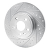 E-Line Drilled & Slotted Silver Brake Rotor, 2015-2020 Fits Multiple Makes/Models, Position: Rear Left - image 1