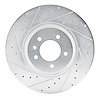 E-Line Drilled & Slotted Silver Brake Rotor, Fits Select Land Rover, Position: Front Left - image 1