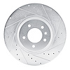 E-Line Drilled & Slotted Silver Brake Rotor, Fits Select Land Rover, Position: Front Right - image 1