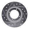 E-Line Drilled & Slotted Silver Brake Rotor, 1985-1991 Subaru, Position: Rear Right