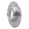 E-Line Drilled & Slotted Silver Brake Rotor, 1985-1991 Subaru, Position: Rear Right - image 2