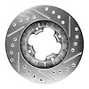 E-Line Drilled & Slotted Silver Brake Rotor, 1987-1994 Subaru, Position: Front Left - image 1