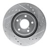 E-Line Drilled & Slotted Silver Brake Rotor, 1990-2001 Subaru, Position: Front Left - image 2