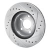 E-Line Drilled & Slotted Silver Brake Rotor, 1990-2001 Subaru, Position: Front Left - image 3