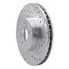 E-Line Drilled & Slotted Silver Brake Rotor, 1990-2001 Subaru, Position: Front Right - image 2