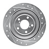 E-Line Drilled & Slotted Silver Brake Rotor, 1990-2008 Fits Multiple Makes/Models, Position: Rear Left - image 1