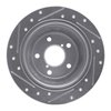 E-Line Drilled & Slotted Silver Brake Rotor, 1990-2008 Fits Multiple Makes/Models, Position: Rear Right - image 2