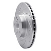 E-Line Drilled & Slotted Silver Brake Rotor, 1990-2016 Fits Multiple Makes/Models, Position: Front Left - image 1