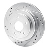 E-Line Drilled & Slotted Silver Brake Rotor, 1990-1994 Subaru, Position: Rear Left - image 1
