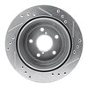 E-Line Drilled & Slotted Silver Brake Rotor, 1990-1994 Subaru, Position: Rear Left - image 2