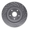 E-Line Drilled & Slotted Silver Brake Rotor, 1992-1997 Subaru, Position: Front Left - image 2