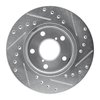 E-Line Drilled & Slotted Silver Brake Rotor, 1993-1996 Subaru, Position: Front Left - image 2