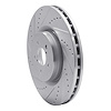 E-Line Drilled & Slotted Silver Brake Rotor, 2003-2020 Fits Multiple Makes/Models, Position: Front Left - image 1