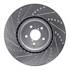 E-Line Drilled & Slotted Silver Brake Rotor, 2003-2020 Fits Multiple Makes/Models, Position: Front Right - image 1