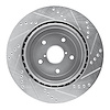 E-Line Drilled & Slotted Silver Brake Rotor, 2005-2007 Subaru, Position: Rear Left - image 1