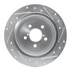 E-Line Drilled & Slotted Silver Brake Rotor, 2005-2009 Subaru, Position: Rear Left - image 2