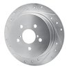E-Line Drilled & Slotted Silver Brake Rotor, 2005-2009 Subaru, Position: Rear Left - image 3