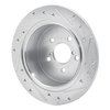 E-Line Drilled & Slotted Silver Brake Rotor, 2005-2009 Subaru, Position: Rear Left - image 4