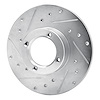 E-Line Drilled & Slotted Silver Brake Rotor, 1980-1983 Subaru, Position: Front Left