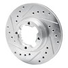 E-Line Drilled & Slotted Silver Brake Rotor, 1983-1989 Subaru, Position: Front Left - image 4