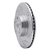 E-Line Drilled & Slotted Silver Brake Rotor, 2001-2008 Fits Multiple Makes/Models, Position: Front Right - image 1