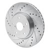 E-Line Drilled & Slotted Silver Brake Rotor, 2006-2021 Subaru, Position: Front Left - image 4