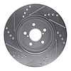 E-Line Drilled & Slotted Silver Brake Rotor, Fits Select Subaru, Position: Front Right - image 1