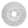 E-Line Drilled & Slotted Silver Brake Rotor, Fits Select Subaru, Position: Front Right - image 1
