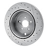 E-Line Drilled & Slotted Silver Brake Rotor, 2017-2020 Fits Multiple Makes/Models, Position: Rear Left - image 1