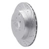 E-Line Drilled & Slotted Silver Brake Rotor, 2017-2020 Fits Multiple Makes/Models, Position: Rear Right - image 2