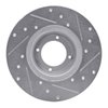 E-Line Drilled & Slotted Silver Brake Rotor, 1975-1980 Triumph, Position: Front Left - image 3