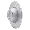 E-Line Drilled & Slotted Silver Brake Rotor, 1975-1980 Triumph, Position: Front Right