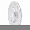 E-Line Drilled & Slotted Silver Brake Rotor, 1964-1994 Alfa Romeo, Position: Rear Right