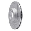 E-Line Drilled & Slotted Silver Brake Rotor, 1981-1989 Alfa Romeo, Position: Front Right - image 2