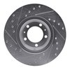 E-Line Drilled & Slotted Silver Brake Rotor, 1981-1989 Alfa Romeo, Position: Front Right - image 3