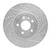 E-Line Drilled & Slotted Silver Brake Rotor, 1991-2020 Fits Multiple Makes/Models, Position: Front Right - image 1