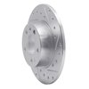 E-Line Drilled & Slotted Silver Brake Rotor, 1991-1995 Alfa Romeo, Position: Rear Right - image 4