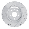 E-Line Drilled & Slotted Silver Brake Rotor, 1994-1995 Alfa Romeo, Position: Front Left - image 1